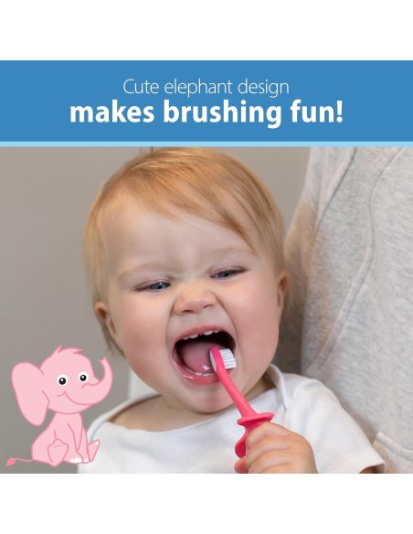 Dr Brown's Brosse à dent 0-3ans Rose dans Brosse à dents chez Baby And Mom Maroc