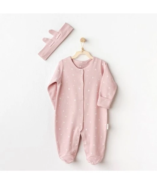 100% cotton baby babygrow white star + headband