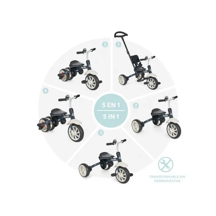 MS Innovaciones Tricycle Volta 5en1 Gris Accueil - Maroc