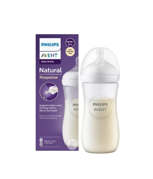 Avent Natural Response baby bottle 330 ml, nipple from 3 months