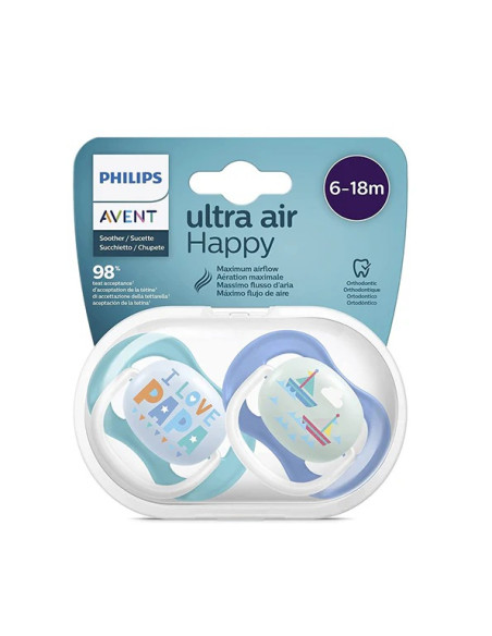 Sucette Avent Ultra Air Happy 6-18 mois Papa/Bateau dans Sucettes chez Baby And Mom Maroc