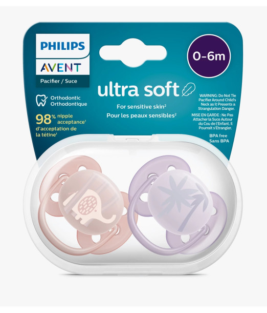 Sucette Avent Natural Ultra Soft 0-6 mois Girl au Maroc - Baby And Mom