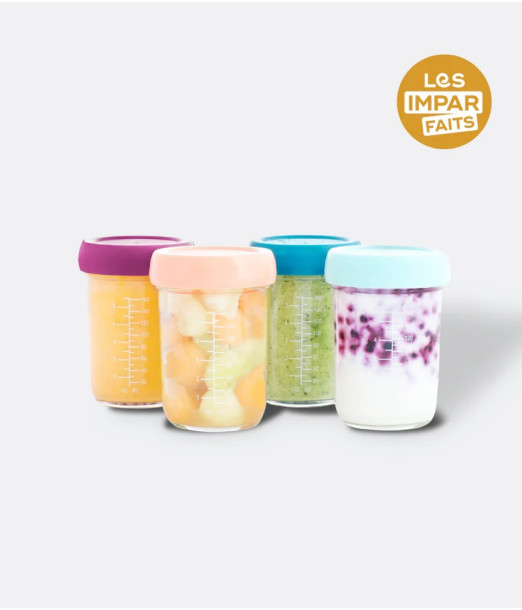 Babymoov Pots en Verre Babybols 4x 220ml Vaisselle bébé -