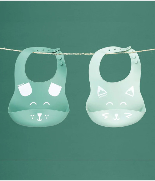Babymoov Bavoirs Bébé en Silicone BIB'ISY Lot de 2 Bavoir - 2
