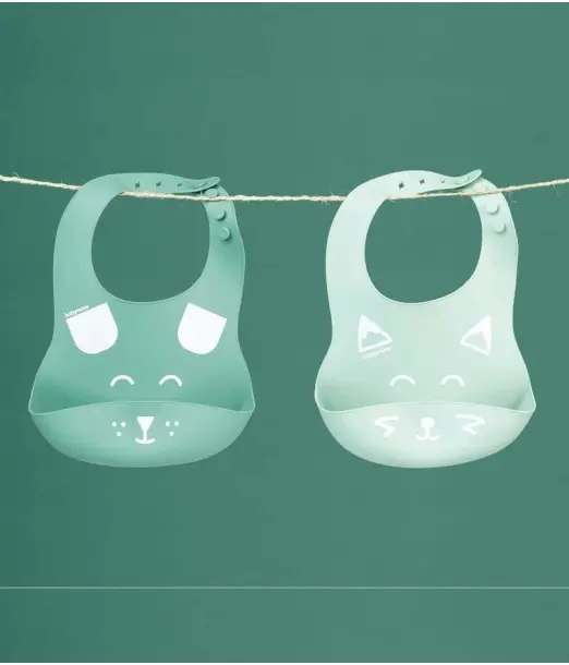 Babymoov Bavoirs Bébé en Silicone BIB'ISY Lot de 2 Bavoir - 2