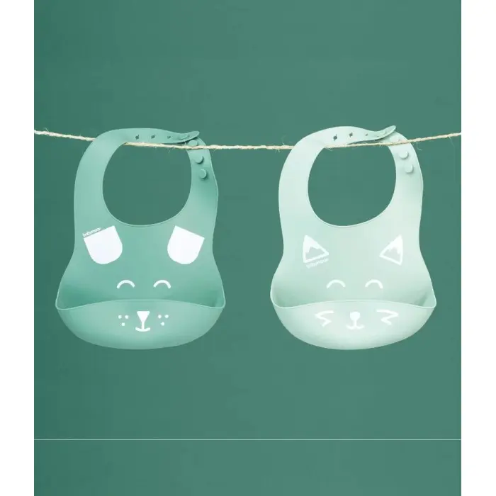Babymoov Bavoirs Bébé en Silicone BIB'ISY Lot de 2 Bavoir -