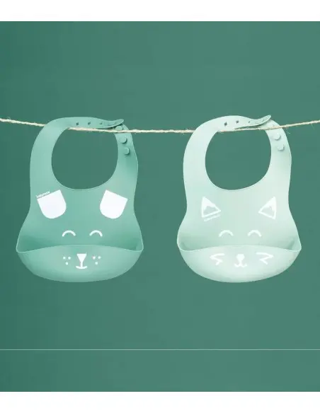 Babymoov BIB'ISY silicone baby bibs pack of 2 — photo 2