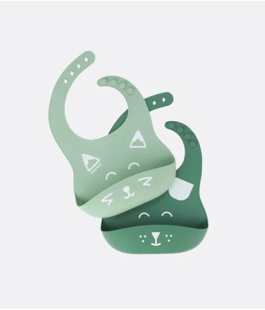 Babymoov BIB'ISY silicone baby bibs pack of 2