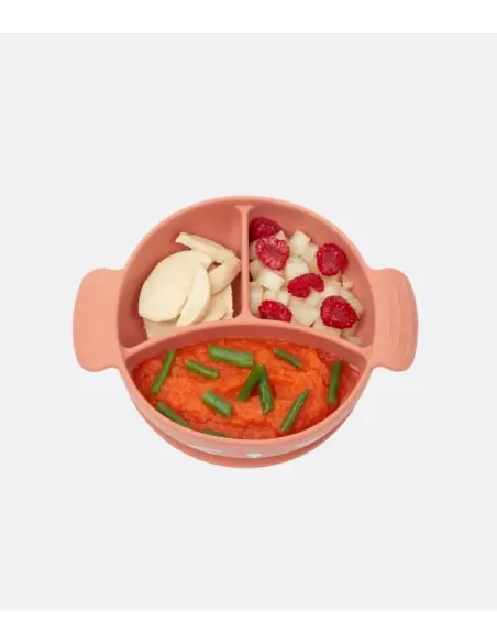 Babymoov LEARN'ISY Fox baby feeding kit 15-24 months (silicone bowl + spoon + bib + cup) — photo 2