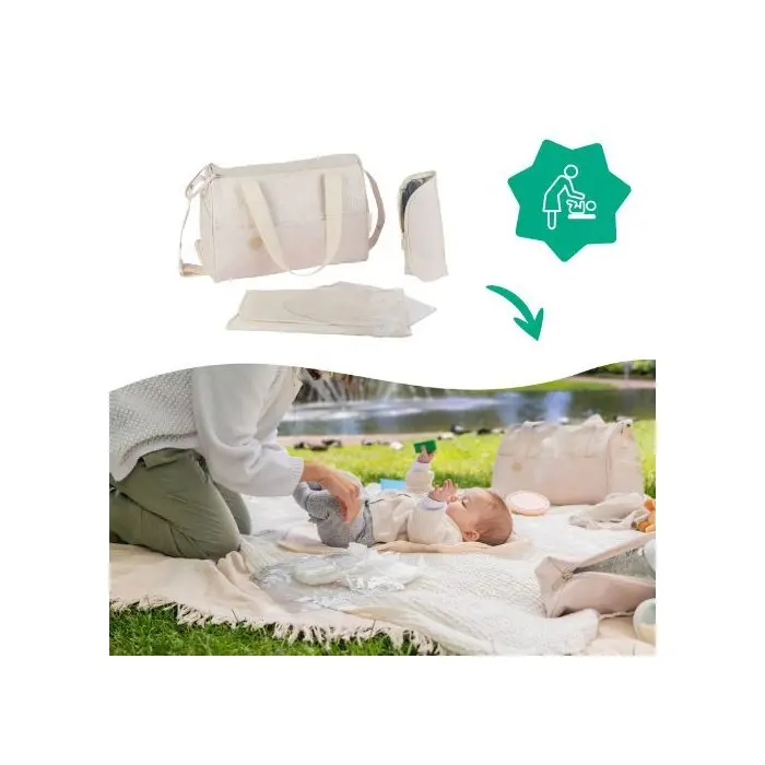 Sac à Langer Pocketstyle - Crème Sac à main - Badabulle Maroc