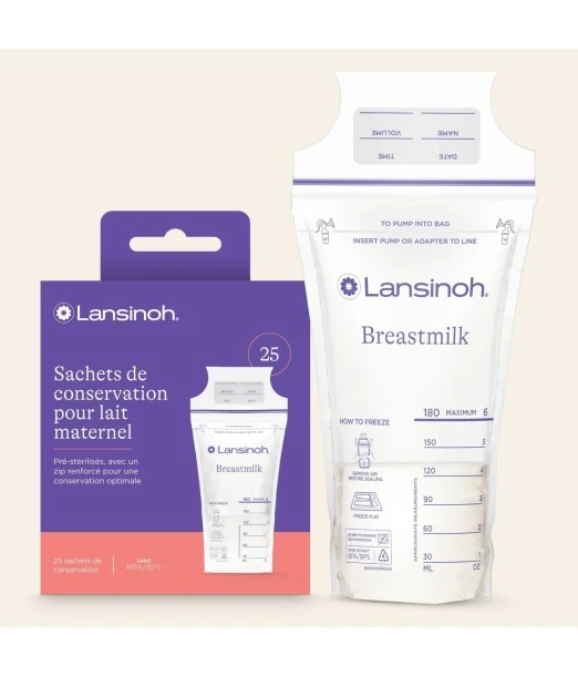 Lansinoh storage bags for breast milk — pack of 25