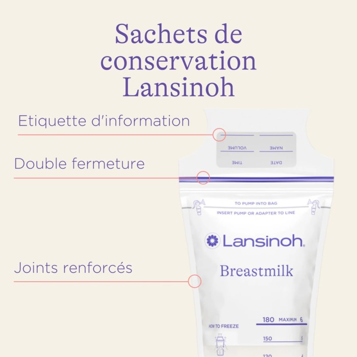 Lansinoh Sachets De Conservation Pour Lait Maternel 25 Unités