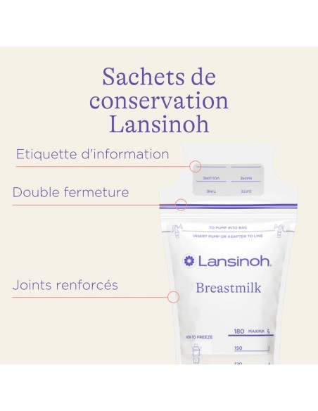 Lansinoh Sachets De Conservation Pour Lait Maternel 25 Unités dans Conservation du lait chez Baby And Mom Maroc