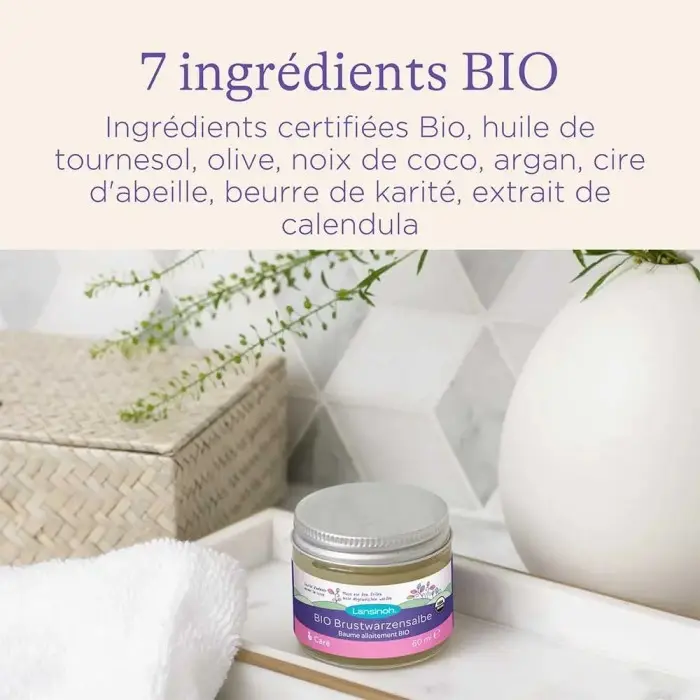 Lansinoh Baume d'allaitement Bio 60ml Soins Mamelons -