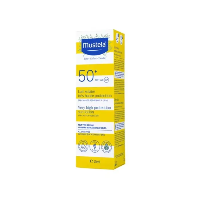 Mustela Lait Solaire pour bébé SPF50+ très haute protection