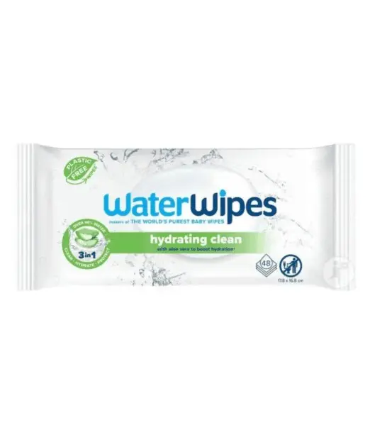 Waterwipes Lingettes Nettoyantes Hydratantes 48 lingettes
