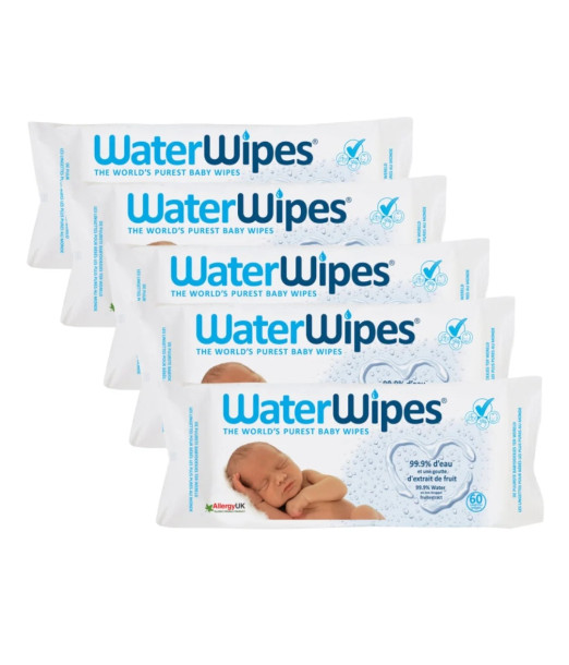 WaterWipes Lingettes Value Pack 5 paquets (4+1 gratuits) 2