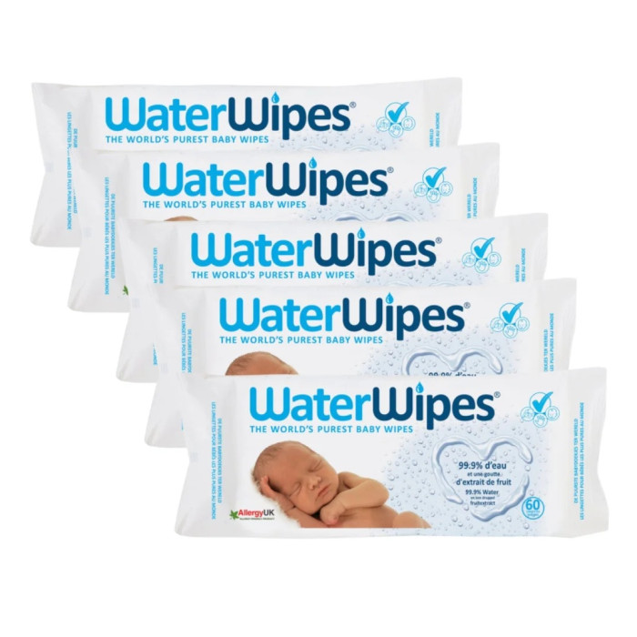 WaterWipes Lingettes Value Pack 5 paquets (4+1 gratuits)