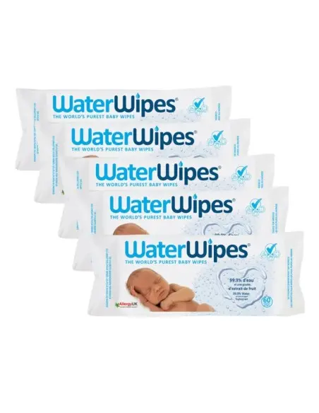 WaterWipes Lingettes Value Pack 5 paquets (4+1 gratuits)