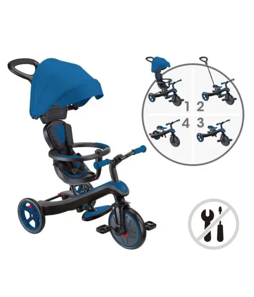 Globber Tricycle EXPLORER 4EN1 Évolutif - Bleu Univers Bébé - 2