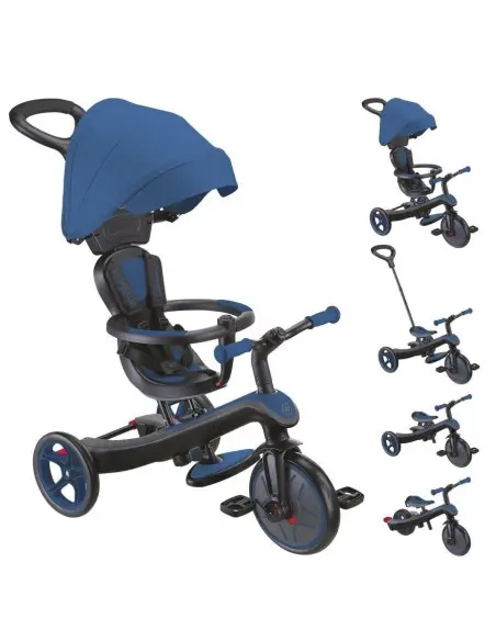 Globber Tricycle EXPLORER 4EN1 Évolutif - Bleu Univers Bébé -