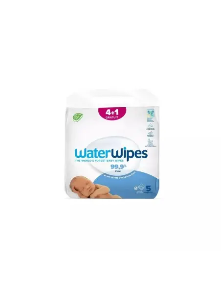 WaterWipes Lingettes Value Pack 5 paquets (4+1 gratuits)