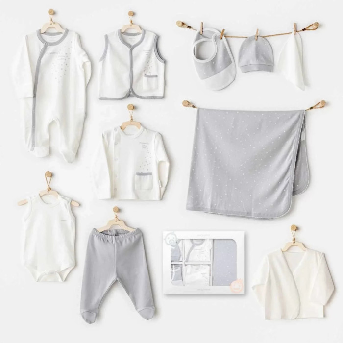 Coffret naissance 100% coton 10 pièces - Gris dans Univers Bébé chez Baby And Mom Maroc