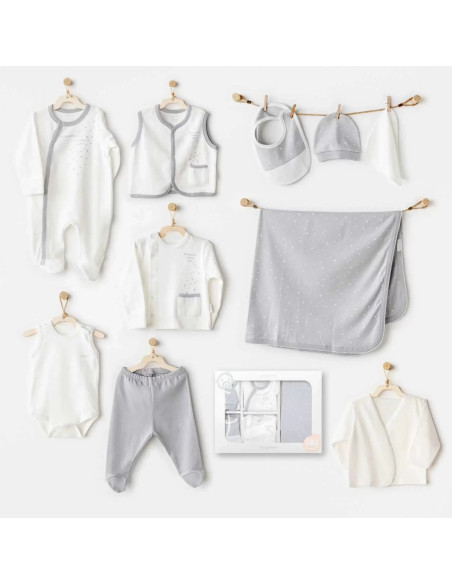 Coffret naissance 100% coton 10 pièces - Gris dans Univers Bébé chez Baby And Mom Maroc