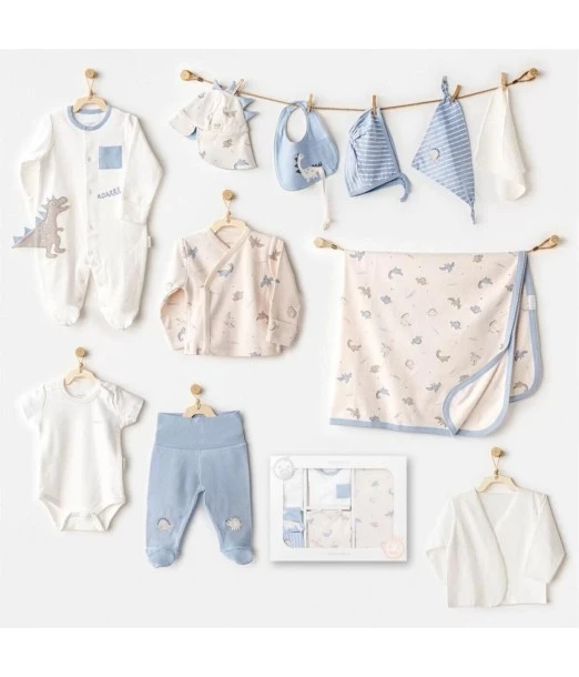 Newborn gift box 100% cotton 10 pieces - Dinosaur
