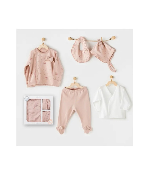 Coffret Naissance 100% Coton 5 Pièces - Flower au Maroc - Baby And Mom