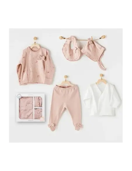 Coffret Naissance 100% Coton 5 Pièces - Flower Coffret