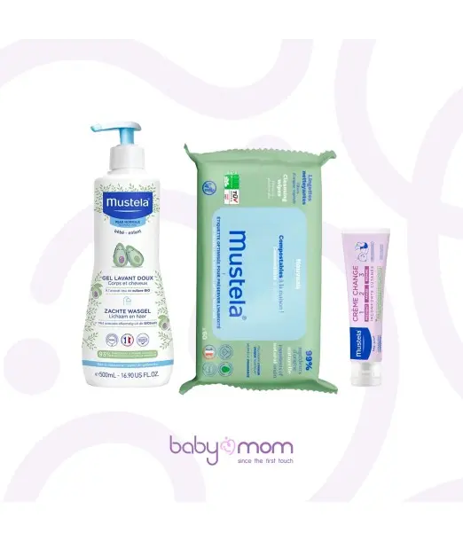 Mustela Pack Promo Gel lavant 500ml + Lingettes + Crème de