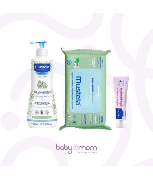 Mustela Promotional pack Cleansing gel 500 ml + Wipes + Diaper cream 100 ml