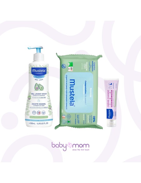 Mustela Pack Promo Gel lavant 500ml + Lingettes + Crème de