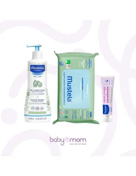 Mustela Promotional pack Cleansing gel 500 ml + Wipes + Diaper cream 100 ml