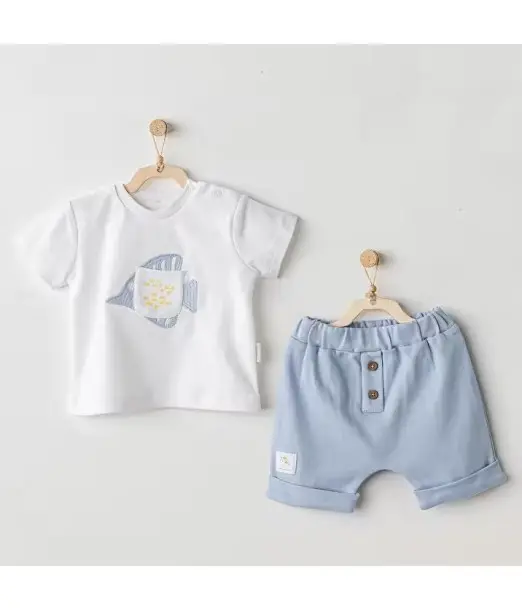 Tenue Bébé 2 pièces 100% Coton - Poisson
