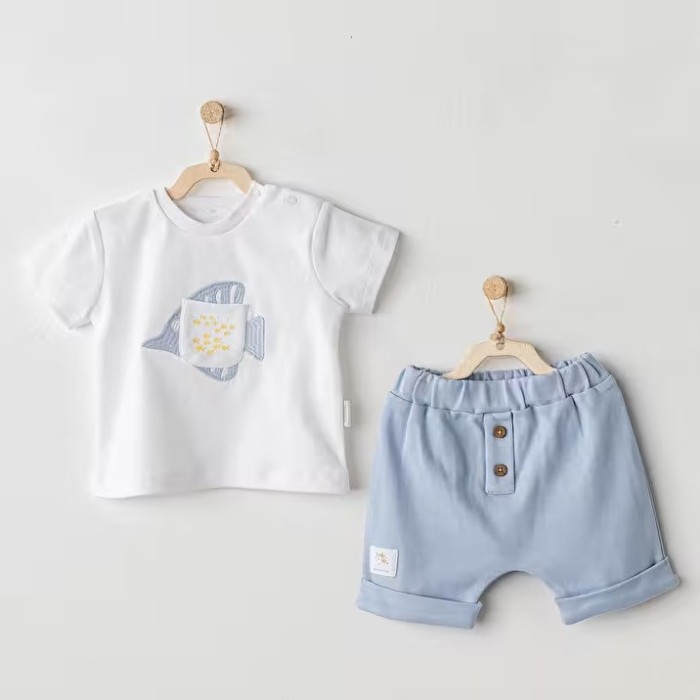 Ensemble 2 pièces 100% Coton - Dinosaure Anti-Verg -