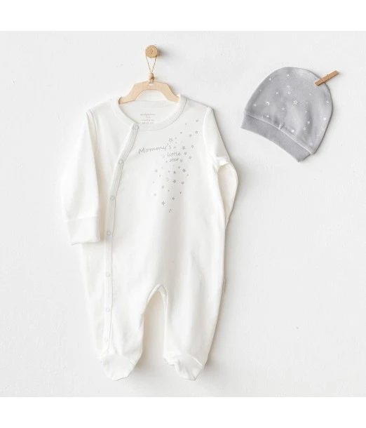 100% cotton babygrow with hat - Small Star from 0 to 1 month