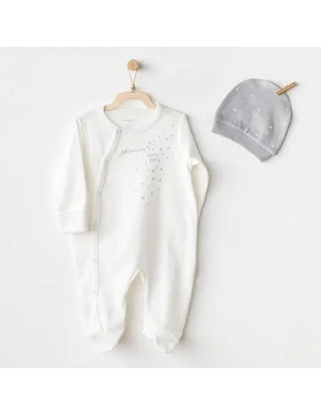100% cotton babygrow with hat - Small Star from 0 to 1 month