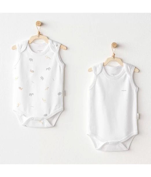 Pack of 2 100% cotton bodysuits - Jungle from 3 to 6 months