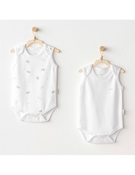 Lot 2 Body 100% coton - Jungle 3-6 mois dans Body chez Baby And Mom Maroc