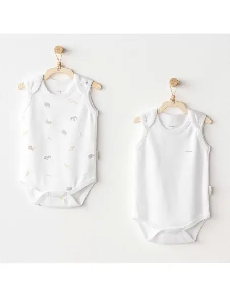 Pack of 2 100% cotton bodysuits - Jungle from 3 to 6 months