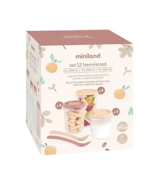 Miniland Set 12 pots de conservation Valencia Vaisselle bébé -