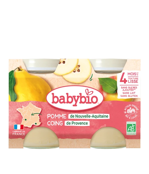 Babybio Apple & Quince baby pot from 4 months