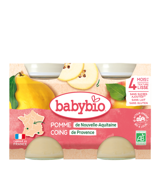 Babybio Petit Pot Pomme Coing 4m+ Céréales & Compotes -