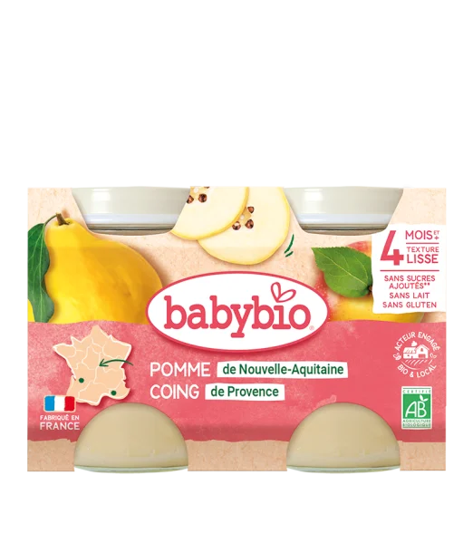 Babybio Petit Pot Pomme Coing 4m+ Céréales & Compotes -