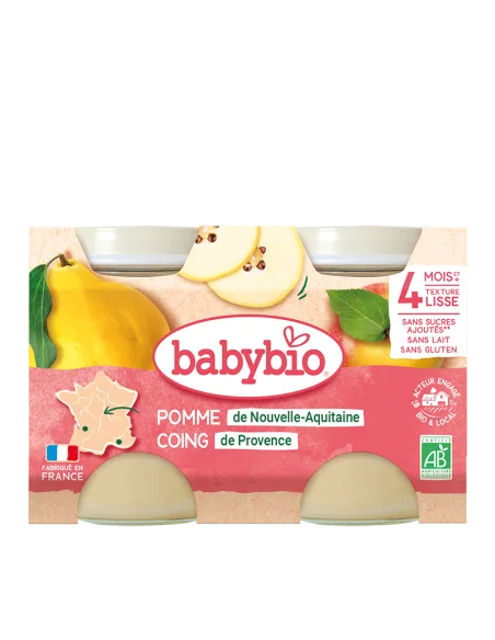 Babybio Apple & Quince baby pot from 4 months
