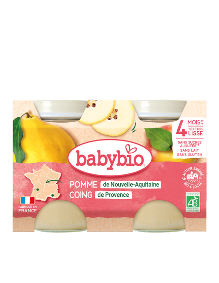 Babybio Petit Pot Pomme Coing 4m+ Céréales & Compotes -