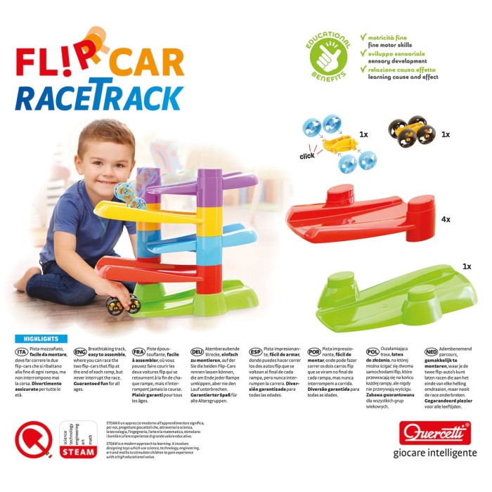 Quercetti Flip Car Race Track 18m+ Jouet - Quercetti Maroc