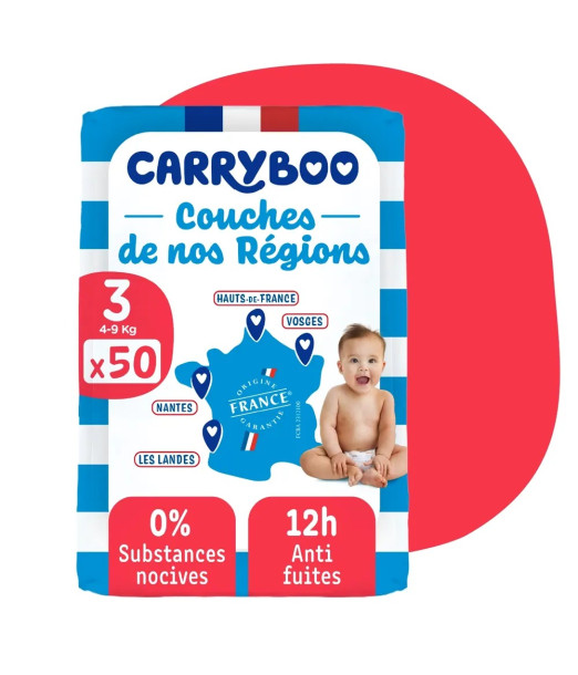 Carryboo Couches Jumbo taille 3 (4-9kg) 50 couches - Meilleures Couches bébé